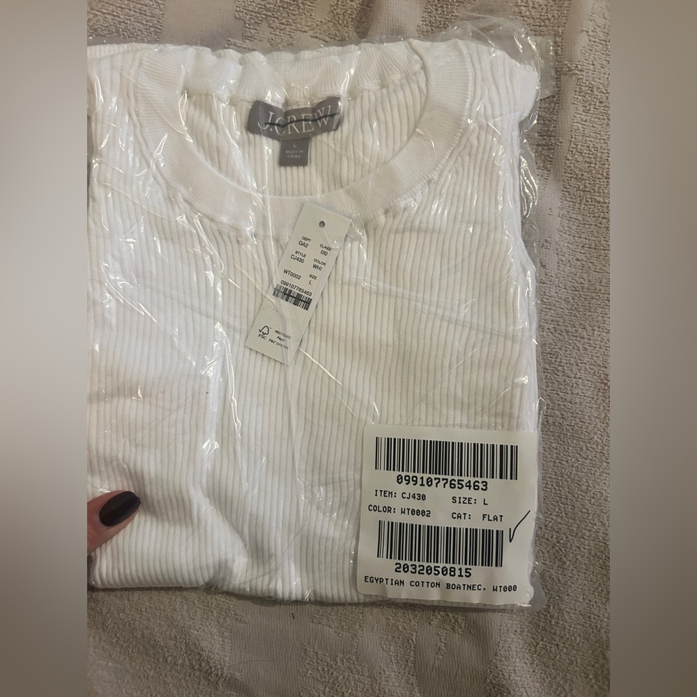 NWT J. Crew Ruffle-trim shell tank top in premium ultra-fine cotton Size L - Picture 9 of 9